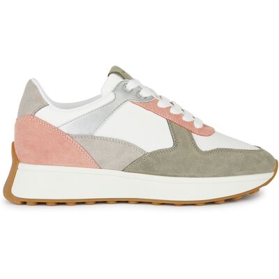 Geox - Sneakers en cuir suédé Amabel peau foncée / blanc 41 - Publicité Geox - Sneakers en cuir suédé Amabel peau foncée / blanc 41 - Publicité