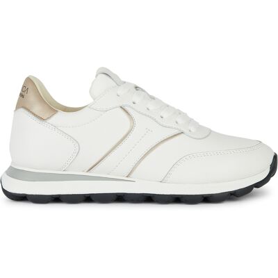 Geox - Sneakers en cuir Spherica Vseries blanc / or clair 37 - Publicité Geox - Sneakers en cuir Spherica Vseries blanc / or clair 37 - Publicité