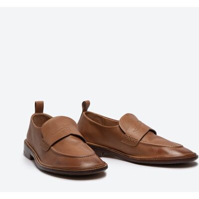 Sartore - Mocassins en cuir tabac 38 - Publicité Sartore - Mocassins en cuir tabac 38 - Publicité