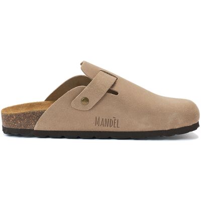 Mandèl - Sabots en velours de cuir Noé taupe 43 - Publicité Mandèl - Sabots en velours de cuir Noé taupe 43 - Publicité
