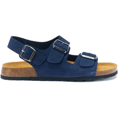 Mandèl - Sandales en velours de cuir Carlos bleu marine 46 - Publicité Mandèl - Sandales en velours de cuir Carlos bleu marine 46 - Publicité