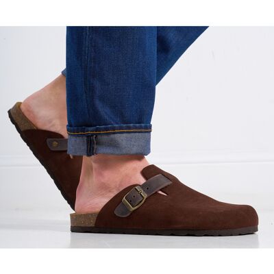 Mandèl - Sabots en velours de cuir Noé marron foncé 43 - Publicité Mandèl - Sabots en velours de cuir Noé marron foncé 43 - Publicité
