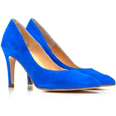 Miswear - Escarpins en daim Paula bleu électrique - Talon : 7 cm 38 - Publicité Miswear - Escarpins en daim Paula bleu électrique - Talon : 7 cm 38 - Publicité