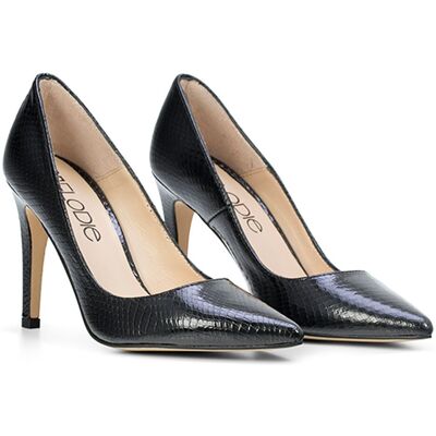 Miswear - Chaussures à talon en cuir Heidi noires - Talon : 9,5 cm 39 - Publicité Miswear - Chaussures à talon en cuir Heidi noires - Talon : 9,5 cm 39 - Publicité