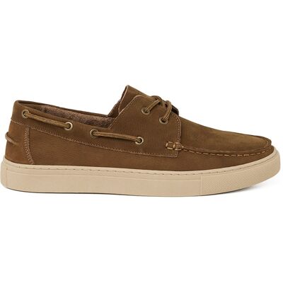 Polo Club - Chaussures bateau en cuir Hamza brown 45 - Publicité Polo Club - Chaussures bateau en cuir Hamza brown 45 - Publicité