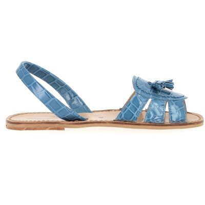 Minorquines - Sandales en cuir Crocodile Neo 2 Avarca Lago bleues 35 - Publicité Minorquines - Sandales en cuir Crocodile Neo 2 Avarca Lago bleues 35 - Publicité