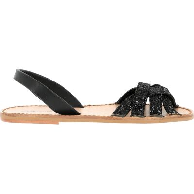 Minorquines - Sandales en cuir Sequins Neo 3 Avarca noires 38 - Publicité Minorquines - Sandales en cuir Sequins Neo 3 Avarca noires 38 - Publicité