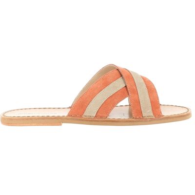 Minorquines - Mules en velours Neo Cap Avarca Corail 37 - Publicité Minorquines - Mules en velours Neo Cap Avarca Corail 37 - Publicité