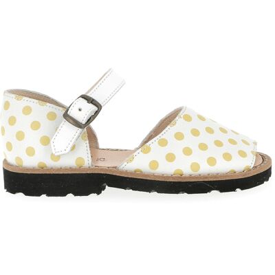 Minorquines - Sandales en Cuir Pois jaunes 22 - Publicité Minorquines - Sandales en Cuir Pois jaunes 22 - Publicité