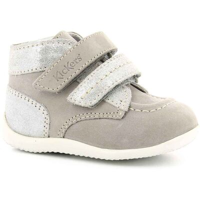 Kickers - Bottillons Bébé en Cuir gris 21 - Publicité Kickers - Bottillons Bébé en Cuir gris 21 - Publicité
