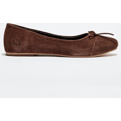 Superga - Ballerines en cuir cacao 35 - Publicité Superga - Ballerines en cuir cacao 35 - Publicité