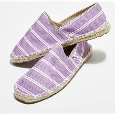 Superga - Espadrilles en toile rayées fuchsia/lilas 35 - Publicité Superga - Espadrilles en toile rayées fuchsia/lilas 35 - Publicité