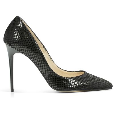 Elodie - Escarpins en Cuir Sarah noirs - Talon 10 cm 35 - Publicité Elodie - Escarpins en Cuir Sarah noirs - Talon 10 cm 35 - Publicité