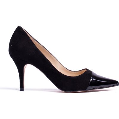 Elodie - Escarpins en Velours de Cuir Salma noirs - Talon 7 cm 39 - Publicité Elodie - Escarpins en Velours de Cuir Salma noirs - Talon 7 cm 39 - Publicité
