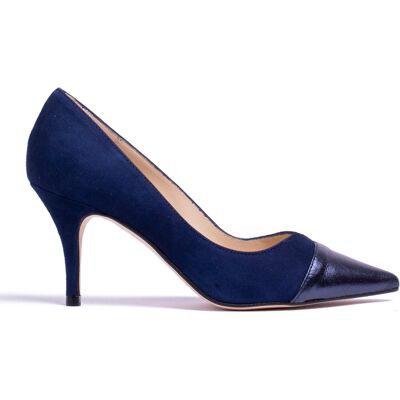 Elodie - Escarpins en Velours de Cuir Salma marine - Talon 7 cm 41 - Publicité Elodie - Escarpins en Velours de Cuir Salma marine - Talon 7 cm 41 - Publicité