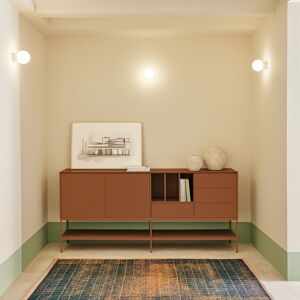 Teulat - Buffet Platt 2 portes, 4 tiroirs et 3 niches argile - 220x45x98cm OS - Publicité Teulat - Buffet Platt 2 portes, 4 tiroirs et 3 niches argile - 220x45x98cm OS - Publicité