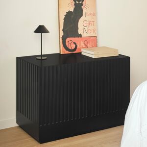 Teulat - Commode Doric 2 portes et 2 tiroirs noir/anthracite - 100,2x48x70cm OS - Publicité Teulat - Commode Doric 2 portes et 2 tiroirs noir/anthracite - 100,2x48x70cm OS - Publicité