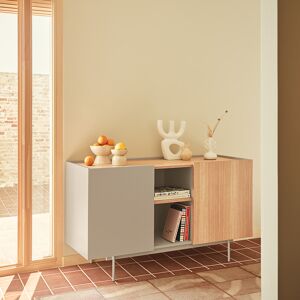 Teulat - Buffet Otto 2 portes et 3 tiroirs sable et chêne - 130x45x78cm OS - Publicité Teulat - Buffet Otto 2 portes et 3 tiroirs sable et chêne - 130x45x78cm OS - Publicité