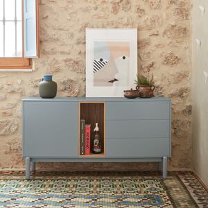 Teulat - Buffet Corvo 1 porte et 3 tiroirs gris perle - 136,8x40x76cm OS - Publicité Teulat - Buffet Corvo 1 porte et 3 tiroirs gris perle - 136,8x40x76cm OS - Publicité