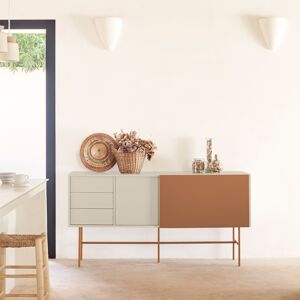 Teulat - Buffet Nube avec 3 tiroirs, 1 porte et 1 porte coulissante sable et argile - 180x45x91cm OS - Publicité Teulat - Buffet Nube avec 3 tiroirs, 1 porte et 1 porte coulissante sable et argile - 180x45x91cm OS - Publicité