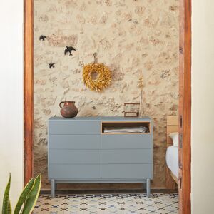 Teulat - Commode Corvo 7 tiroirs et 1 niche gris perle - 120x40x90cm OS - Publicité Teulat - Commode Corvo 7 tiroirs et 1 niche gris perle - 120x40x90cm OS - Publicité