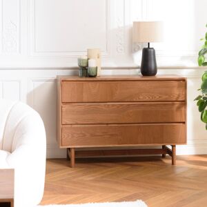 Macabane - Commode Mario 3 tiroirs décor motif arrondi naturelle - 40x110x75.5cm OS - Publicité Macabane - Commode Mario 3 tiroirs décor motif arrondi naturelle - 40x110x75.5cm OS - Publicité