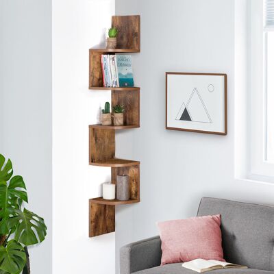 Idomya - Etagère murale d'angle Isa bois vieilli - 20x20x120 cm OS - Publicité Idomya - Etagère murale d'angle Isa bois vieilli - 20x20x120 cm OS - Publicité