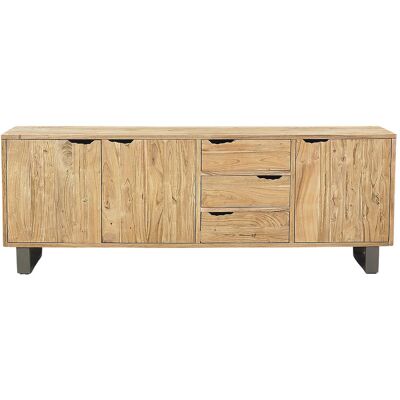 Bois & Chiffons - Grand buffet bois acacia forest brut - 220x45x80 cm OS - Publicité Bois & Chiffons - Grand buffet bois acacia forest brut - 220x45x80 cm OS - Publicité