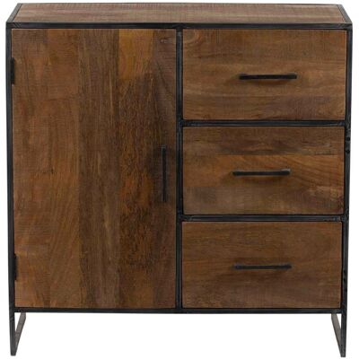 Bois & Chiffons - Buffet 1 porte 3 tiroirs manguier stockholm naturel ciré - 90x40x90 cm OS - Publicité Bois & Chiffons - Buffet 1 porte 3 tiroirs manguier stockholm naturel ciré - 90x40x90 cm OS - Publicité