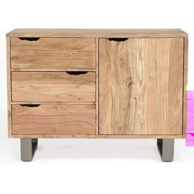Bois & Chiffons - Buffet 3 tiroirs acacia forest brut - 117x45x85 cm OS - Publicité Bois & Chiffons - Buffet 3 tiroirs acacia forest brut - 117x45x85 cm OS - Publicité