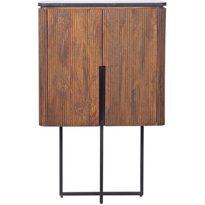 Bois & Chiffons - Buffet haut plateau marbre noir manguier kfir naturel ciré - 80x40x126 cm OS - Publicité Bois & Chiffons - Buffet haut plateau marbre noir manguier kfir naturel ciré - 80x40x126 cm OS - Publicité