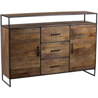 Bois & Chiffons - Buffet 2 portes 3 tiroirs manguier stockholm naturel ciré - 150x40x105 cm OS - Publicité Bois & Chiffons - Buffet 2 portes 3 tiroirs manguier stockholm naturel ciré - 150x40x105 cm OS - Publicité