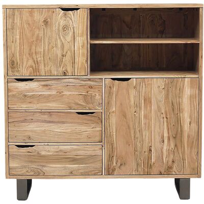 Bois & Chiffons - buffet haut bois acacia forest brut - 140x45x140 cm OS - Publicité Bois & Chiffons - buffet haut bois acacia forest brut - 140x45x140 cm OS - Publicité