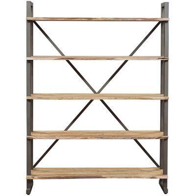 Bois & Chiffons - Grande étagère bois acacia forest brut - 140x35x190 cm OS - Publicité Bois & Chiffons - Grande étagère bois acacia forest brut - 140x35x190 cm OS - Publicité