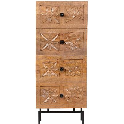Bois & Chiffons - Semainier 4 tiroirs manguier sculture naturel - 45x40x115 cm OS - Publicité Bois & Chiffons - Semainier 4 tiroirs manguier sculture naturel - 45x40x115 cm OS - Publicité