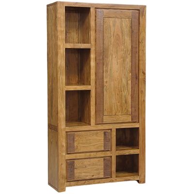 Bois & Chiffons - Colonne bois strié acacia verone marron - 68x35x165 cm OS - Publicité Bois & Chiffons - Colonne bois strié acacia verone marron - 68x35x165 cm OS - Publicité