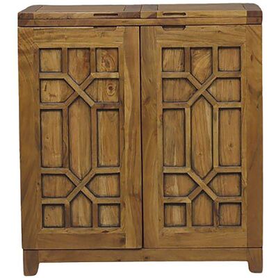 Bois & Chiffons - Bar pliant arabesque bois exotique acacia punjab marron - 90x46x99 cm OS - Publicité Bois & Chiffons - Bar pliant arabesque bois exotique acacia punjab marron - 90x46x99 cm OS - Publicité