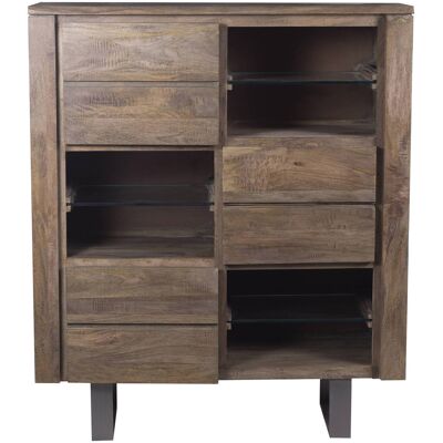 Bois & Chiffons - Meuble haut manguier new york vintage marron - 120x45x140 cm OS - Publicité Bois & Chiffons - Meuble haut manguier new york vintage marron - 120x45x140 cm OS - Publicité