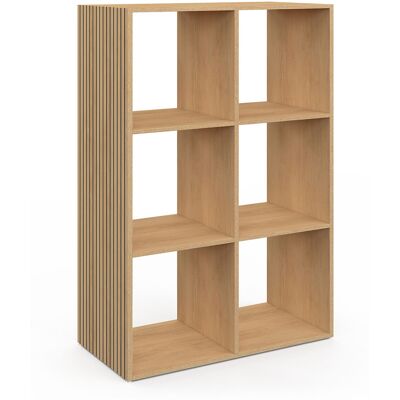Idomya - Meuble de rangement cube Faustine bois - 60x30x88 cm OS - Publicité Idomya - Meuble de rangement cube Faustine bois - 60x30x88 cm OS - Publicité