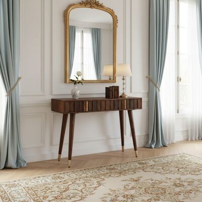 Bois & Chiffons - Console tendance 2 tiroirs Manguier Ramon Naturel - 110x40x75 cm OS - Publicité Bois & Chiffons - Console tendance 2 tiroirs Manguier Ramon Naturel - 110x40x75 cm OS - Publicité