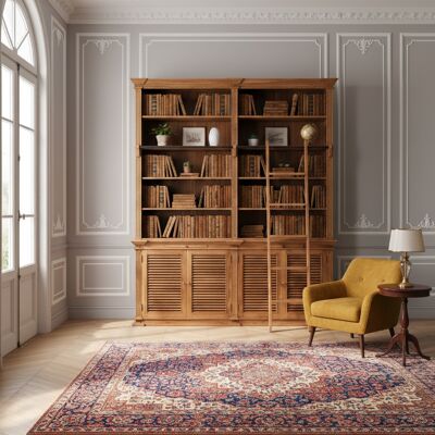 Bois & Chiffons - Bibliothèque échelle GM en acacia massif Marron - 200x45x235 cm OS - Publicité Bois & Chiffons - Bibliothèque échelle GM en acacia massif Marron - 200x45x235 cm OS - Publicité