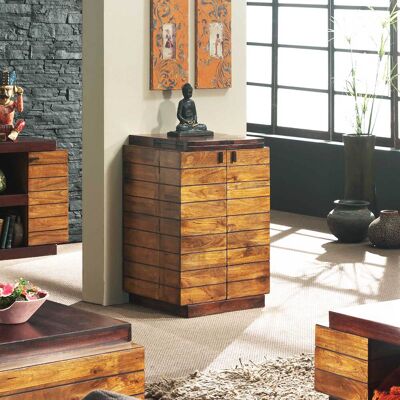 Bois & Chiffons - Meuble bar pliant bois bicolore Manguier Herods Naturel - 61x55x95 cm OS - Publicité Bois & Chiffons - Meuble bar pliant bois bicolore Manguier Herods Naturel - 61x55x95 cm OS - Publicité