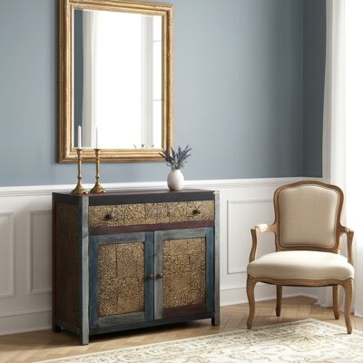 Bois & Chiffons - Buffet 2 portes 1 tiroir Manguier Pushkar Naturel - 90x40x86 cm OS - Publicité Bois & Chiffons - Buffet 2 portes 1 tiroir Manguier Pushkar Naturel - 90x40x86 cm OS - Publicité