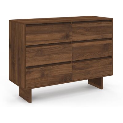 Idomya Factory - Commode Yumi 6 tiroirs en bois effet noyer - 108x40x80 cm OS - Publicité Idomya Factory - Commode Yumi 6 tiroirs en bois effet noyer - 108x40x80 cm OS - Publicité