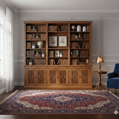 Bois & Chiffons - Bibliothèque échelle en acacia massif Pleiade IV marron - 258x45x235 cm OS - Publicité Bois & Chiffons - Bibliothèque échelle en acacia massif Pleiade IV marron - 258x45x235 cm OS - Publicité