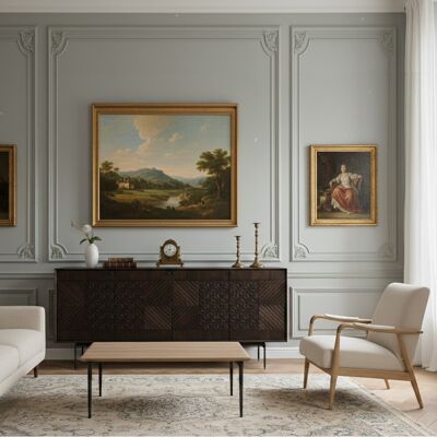 Bois & Chiffons - Buffet 4 Portes Contemporary marron - 180x44x79 cm OS - Publicité Bois & Chiffons - Buffet 4 Portes Contemporary marron - 180x44x79 cm OS - Publicité