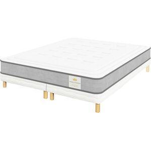Sommeil & Tradition - Ensemble Matelas + 2 Sommiers Windsor blanc/gris - 2x80x200 cm 160x200 cm - Publicité Sommeil & Tradition - Ensemble Matelas + 2 Sommiers Windsor blanc/gris - 2x80x200 cm 160x200 cm - Publicité