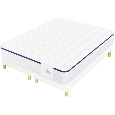 Leonis - Ensemble Matelas + 2 Sommiers Vasco bleu/blanc - 2x90x200 cm 180x200 cm - Publicité Leonis - Ensemble Matelas + 2 Sommiers Vasco bleu/blanc - 2x90x200 cm 180x200 cm - Publicité