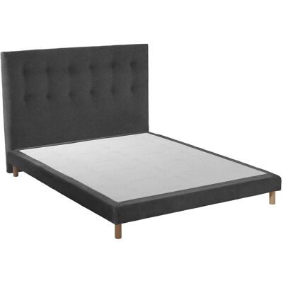 Source de Rêves - Ensemble sommier + tête de lit Eden chenille bouclettes Gris anthracite - 140x200 cm 140x200 cm - Publicité Source de Rêves - Ensemble sommier + tête de lit Eden chenille bouclettes Gris anthracite - 140x200 cm 140x200 cm - Publicité