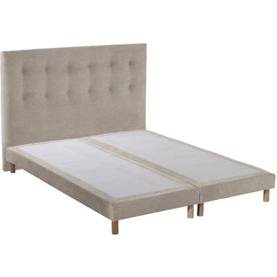Source de Rêves - Ensemble sommier + tête de lit Eden chenille bouclettes Crème - 2x80x200 cm 2x80x200 cm - Publicité Source de Rêves - Ensemble sommier + tête de lit Eden chenille bouclettes Crème - 2x80x200 cm 2x80x200 cm - Publicité